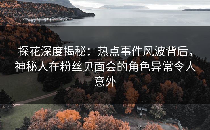 探花深度揭秘：热点事件风波背后，神秘人在粉丝见面会的角色异常令人意外