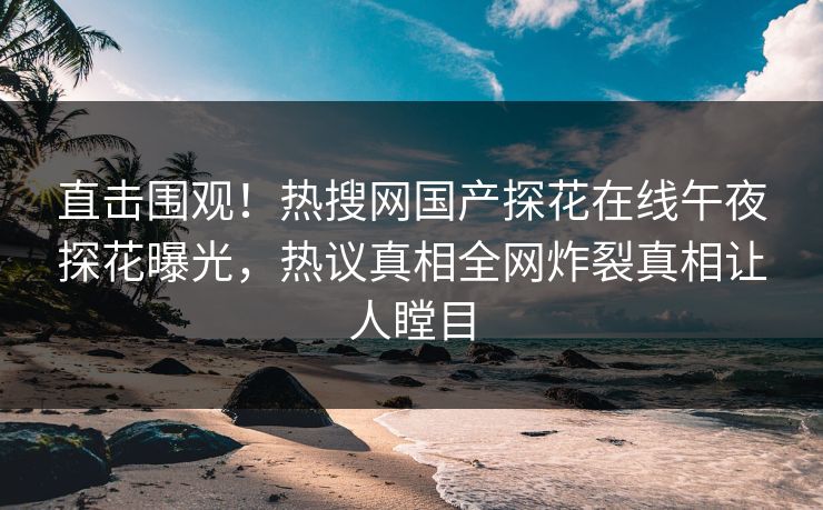 直击围观！热搜网国产探花在线午夜探花曝光，热议真相全网炸裂真相让人瞠目