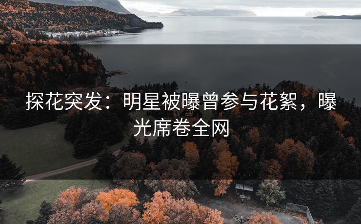 探花突发：明星被曝曾参与花絮，曝光席卷全网