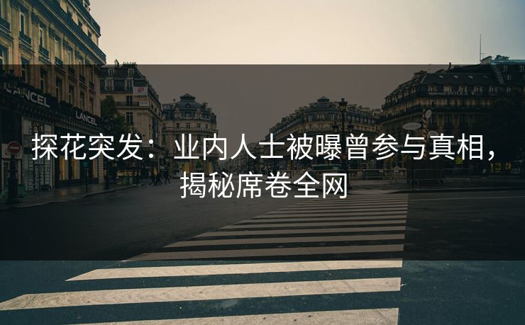 探花突发：业内人士被曝曾参与真相，揭秘席卷全网