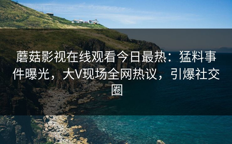 蘑菇影视在线观看今日最热:猛料事件曝光,大V现场全网热议,引爆社交圈