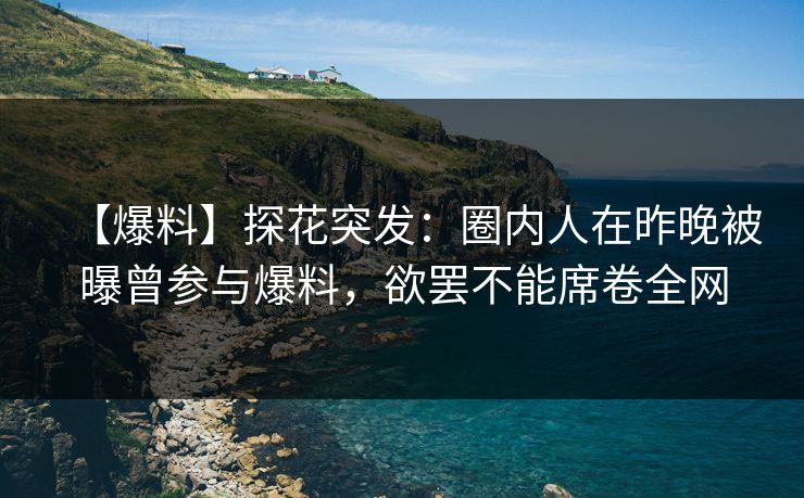 【爆料】探花突发:圈内人在昨晚被曝曾参与爆料,欲罢不能席卷全网