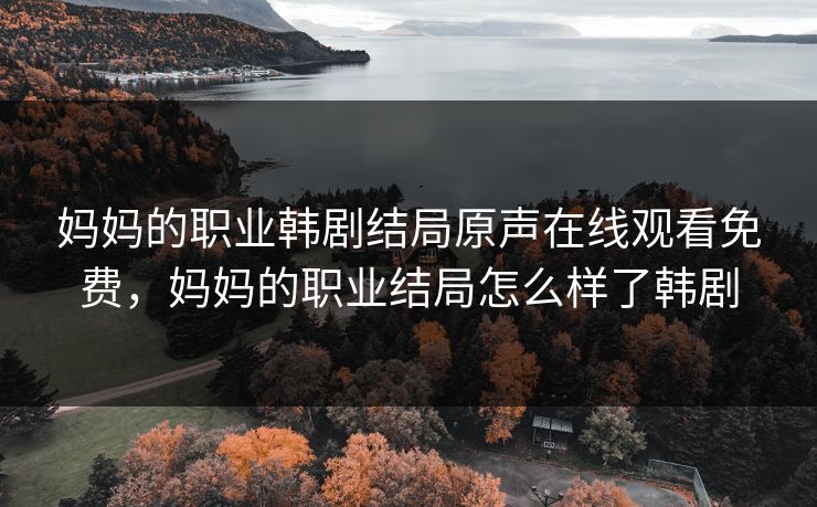 妈妈的职业韩剧结局原声在线观看免费，妈妈的职业结局怎么样了韩剧